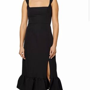 Laundry By Shelli Segal Black Midi Dress NWT SZ 4 wedding guest